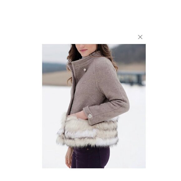 DONNA SALYER'S FABULOUS FURS cropped taupe faux fur size XS - Picture 13 of 13